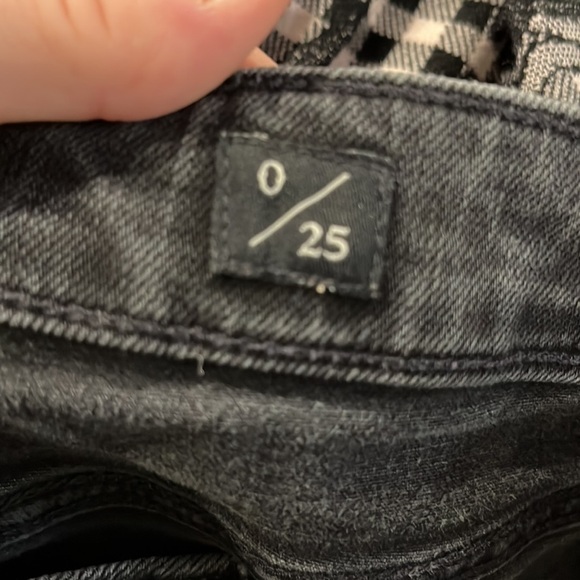 Lucky Brand black wash jeans distressed size 0 x 25. the high-rise tomboy. - Picture 9 of 9